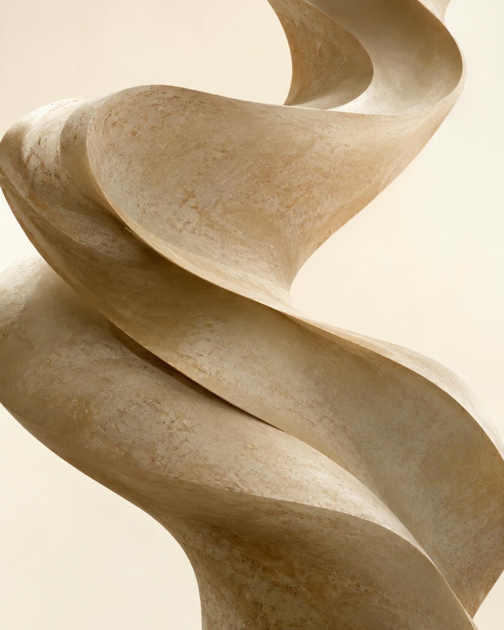 Flowing sculpted stone ribbons